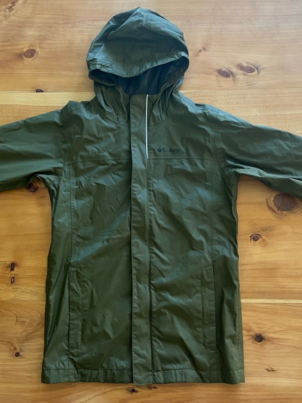 Columbia Kids Hooded Olive Green Rain Jacket AND Rain Pants in Black